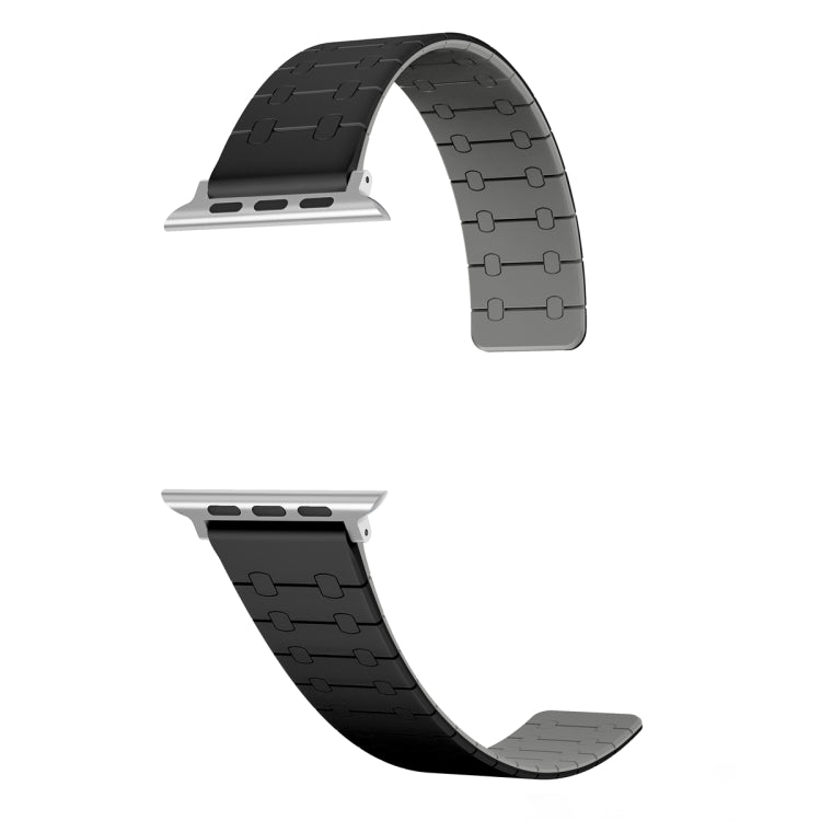 For Apple Watch Series 3 42mm Two Color Loop Magnetic Silicone Watch Band(Black+Grey) - Watch Bands by PMC Jewellery | Online Shopping South Africa | PMC Jewellery