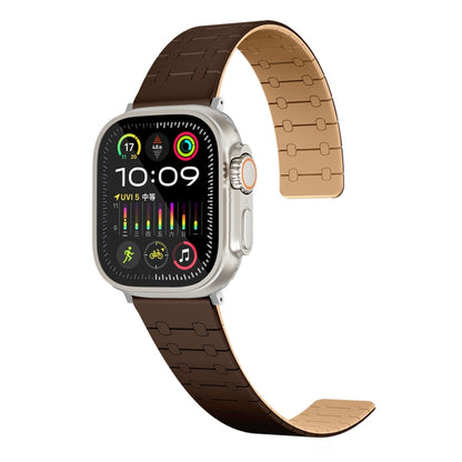 For Apple Watch Series 2 38mm Two Color Loop Magnetic Silicone Watch Band(Dark Brown+Light Brown) - Watch Bands by PMC Jewellery | Online Shopping South Africa | PMC Jewellery