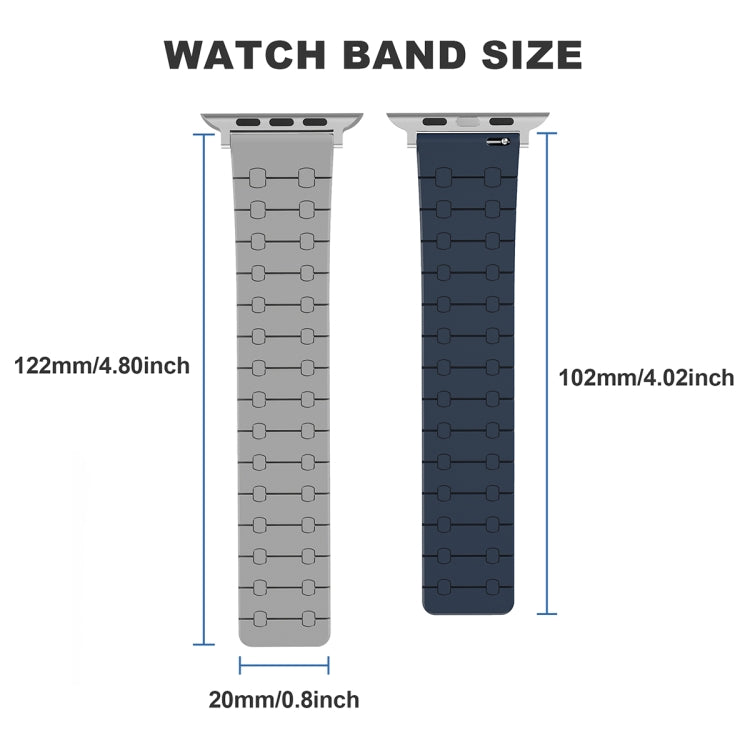 For Apple Watch Series 6 40mm Two Color Loop Magnetic Silicone Watch Band(Green+Grey) - Watch Bands by PMC Jewellery | Online Shopping South Africa | PMC Jewellery