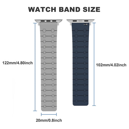 For Apple Watch Series 8 45mm Two Color Loop Magnetic Silicone Watch Band(Green+Grey) - Watch Bands by PMC Jewellery | Online Shopping South Africa | PMC Jewellery