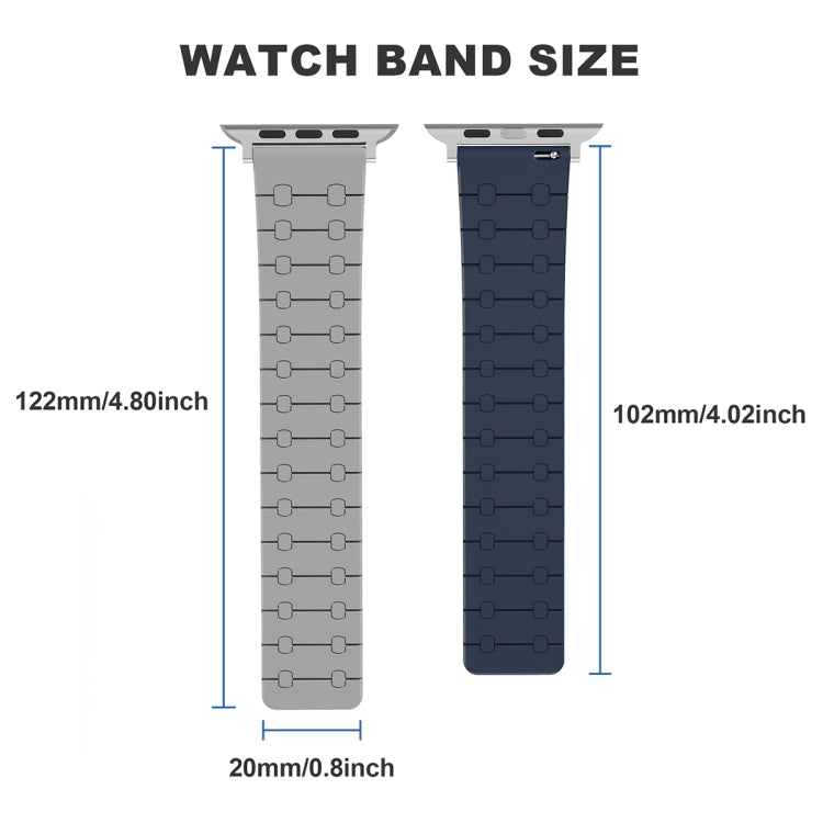 For Apple Watch Series 9 41mm Two Color Loop Magnetic Silicone Watch Band(Orange+Starlight) - Watch Bands by PMC TechLife | Online Shopping South Africa | PMC TechLife
