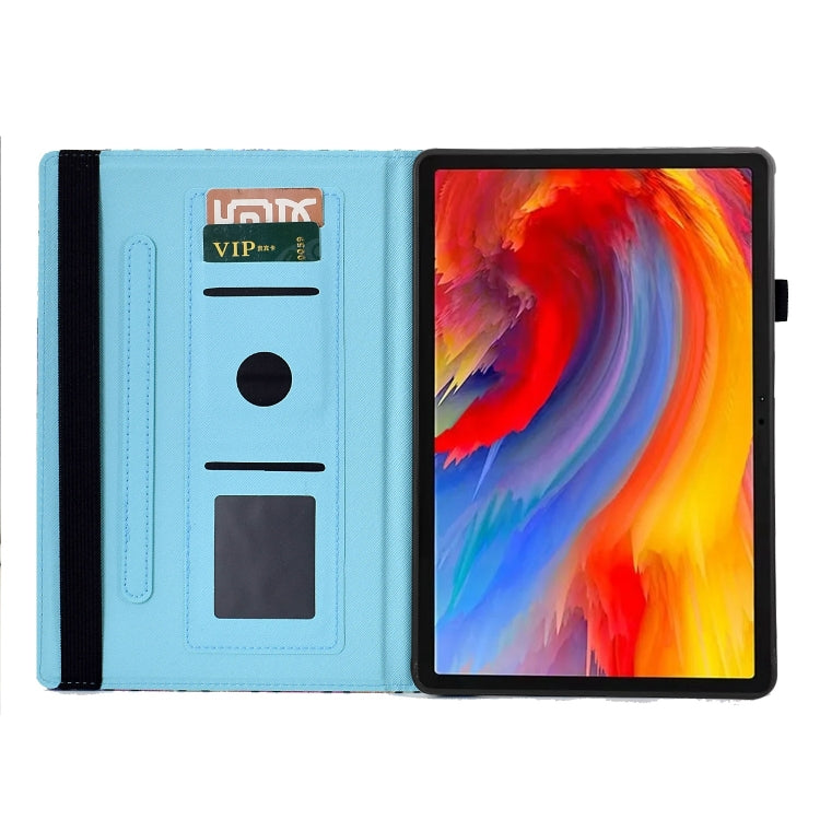 For Lenovo Tab M11 / Xiaoxin Pad 11 2024 Colored Drawing Stitching Elastic Band Smart Leather Tablet Case(Flower) - Lenovo by PMC Jewellery | Online Shopping South Africa | PMC Jewellery | Buy Now Pay Later Mobicred