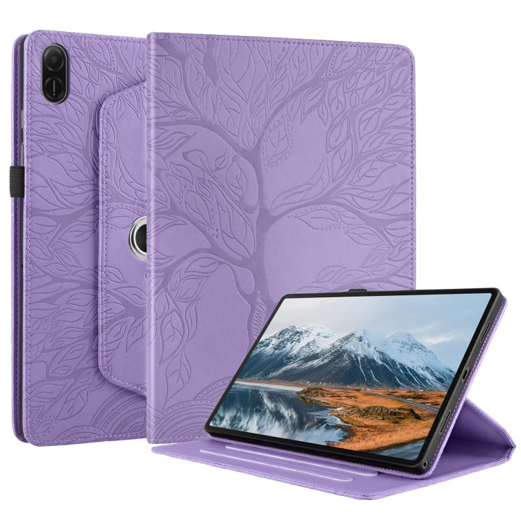 For Honor Pad X8a Tree Life Embossed Rotation Leather Tablet Case(Purple) - Honor by PMC TechLife | Online Shopping South Africa | PMC TechLife | Buy Now Pay Later Mobicred