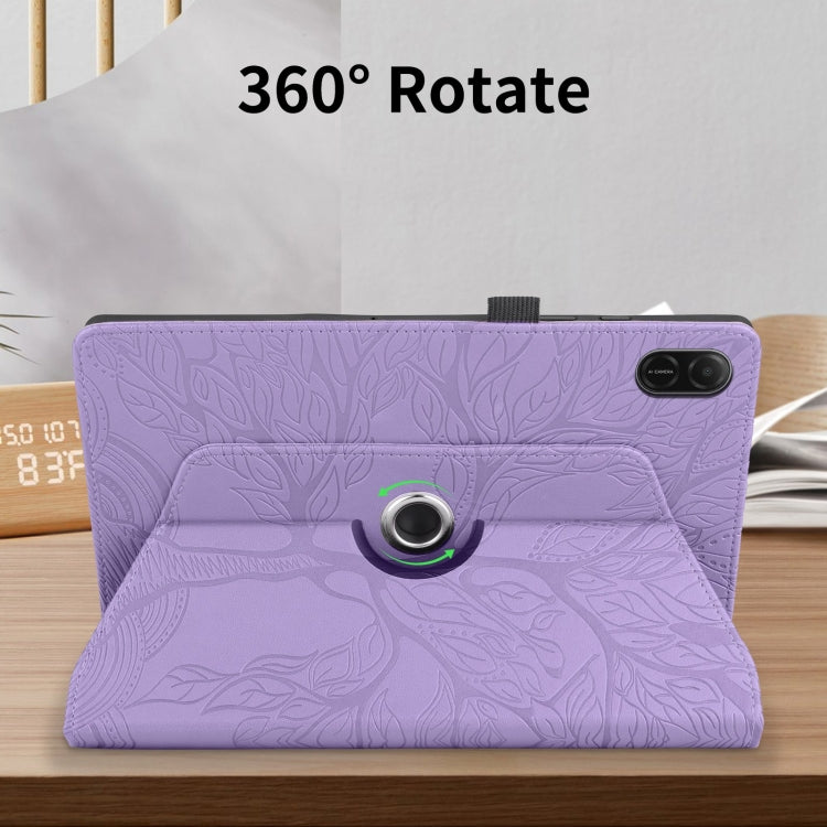 For Honor Pad X8a Tree Life Embossed Rotation Leather Tablet Case(Purple) - Honor by PMC TechLife | Online Shopping South Africa | PMC TechLife | Buy Now Pay Later Mobicred