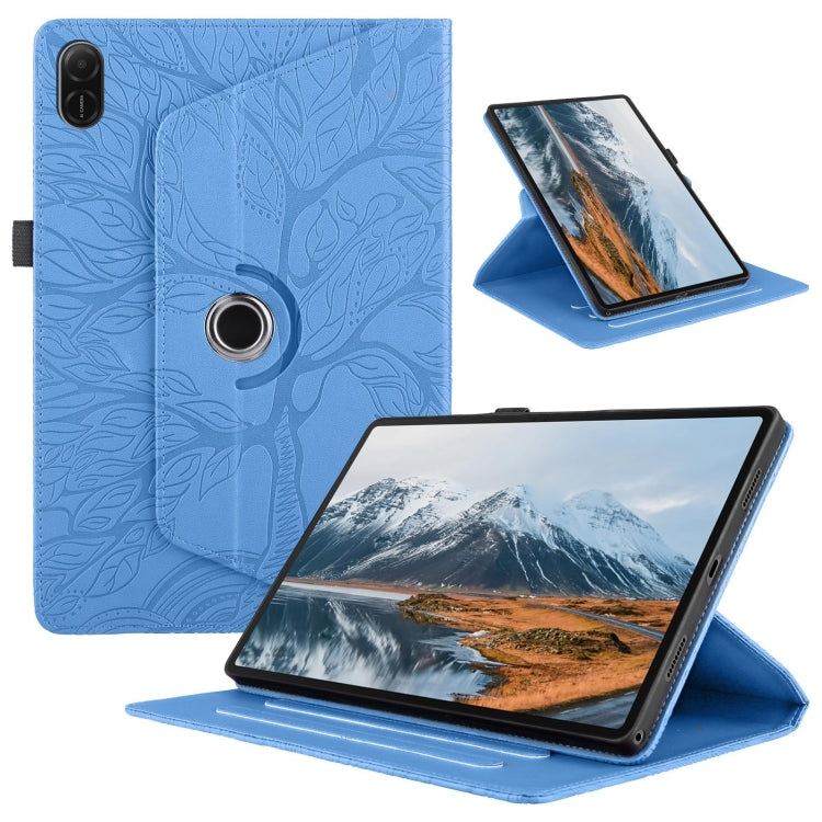 For Honor Pad X8a Tree Life Embossed Rotation Leather Tablet Case(Blue) - Honor by PMC TechLife | Online Shopping South Africa | PMC TechLife | Buy Now Pay Later Mobicred