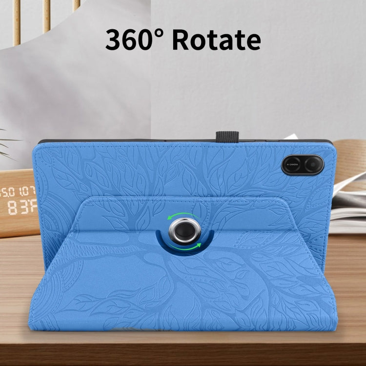 For Honor Pad X8a Tree Life Embossed Rotation Leather Tablet Case(Blue) - Honor by PMC TechLife | Online Shopping South Africa | PMC TechLife | Buy Now Pay Later Mobicred