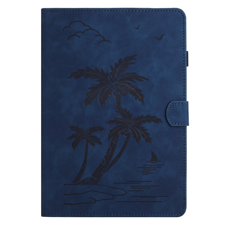 For Samsung Galaxy Tab S9 X710/X716B/X718U Coconut Tree Embossed Smart Leather Tablet Case(Blue) - Galaxy Tab S9 Cases by PMC Jewellery | Online Shopping South Africa | PMC Jewellery | Buy Now Pay Later Mobicred