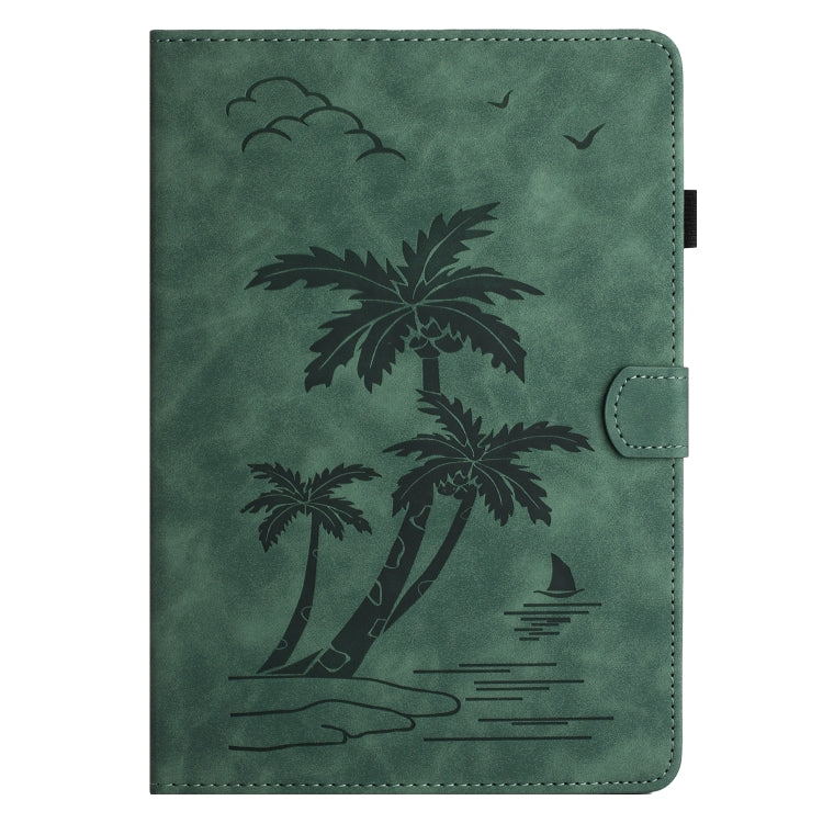 For Samsung Galaxy Tab S9 X710/X716B/X718U Coconut Tree Embossed Smart Leather Tablet Case(Green) - Galaxy Tab S9 Cases by PMC Jewellery | Online Shopping South Africa | PMC Jewellery | Buy Now Pay Later Mobicred