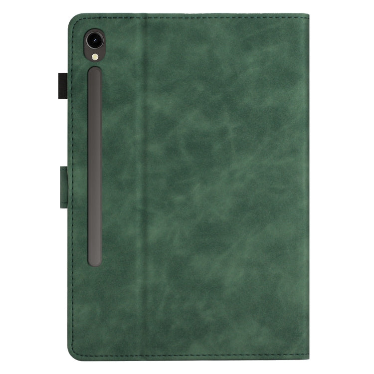 For Samsung Galaxy Tab S9 X710/X716B/X718U Coconut Tree Embossed Smart Leather Tablet Case(Green) - Galaxy Tab S9 Cases by PMC Jewellery | Online Shopping South Africa | PMC Jewellery | Buy Now Pay Later Mobicred