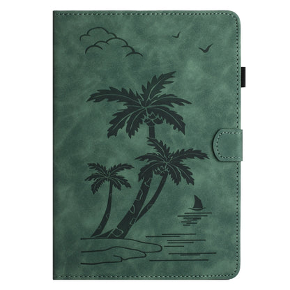 For Samsung Galaxy Tab S9 FE X510/X516B Coconut Tree Embossed Smart Leather Tablet Case(Green) - Galaxy Tab S9 FE by PMC Jewellery | Online Shopping South Africa | PMC Jewellery | Buy Now Pay Later Mobicred