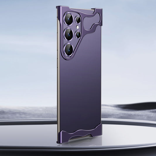 For Samsung Galaxy S23 Ultra 5G Frameless Metal Corner Pad Phone Case with Lens Film(Purple) - Galaxy S23 Ultra 5G Cases by PMC Jewellery | Online Shopping South Africa | PMC Jewellery