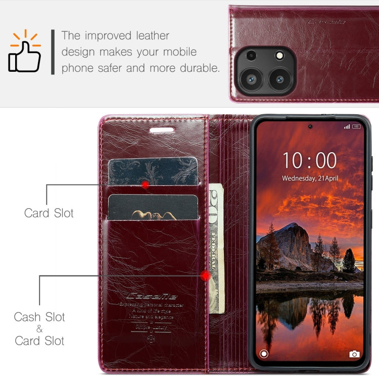 For Xiaomi Redmi Note 13 Pro 4G CaseMe 003 Crazy Horse Texture Flip Leather Phone Case(Mulberry Red) - Xiaomi Cases by CaseMe | Online Shopping South Africa | PMC Jewellery | Buy Now Pay Later Mobicred