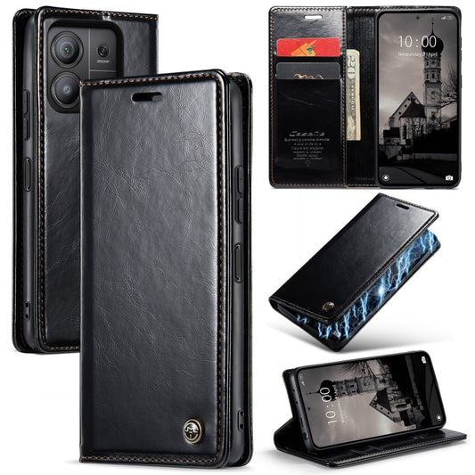 For Xiaomi Redmi Note 13 Pro 5G CaseMe 003 Crazy Horse Texture Flip Leather Phone Case(Black) - Xiaomi Cases by CaseMe | Online Shopping South Africa | PMC Jewellery | Buy Now Pay Later Mobicred