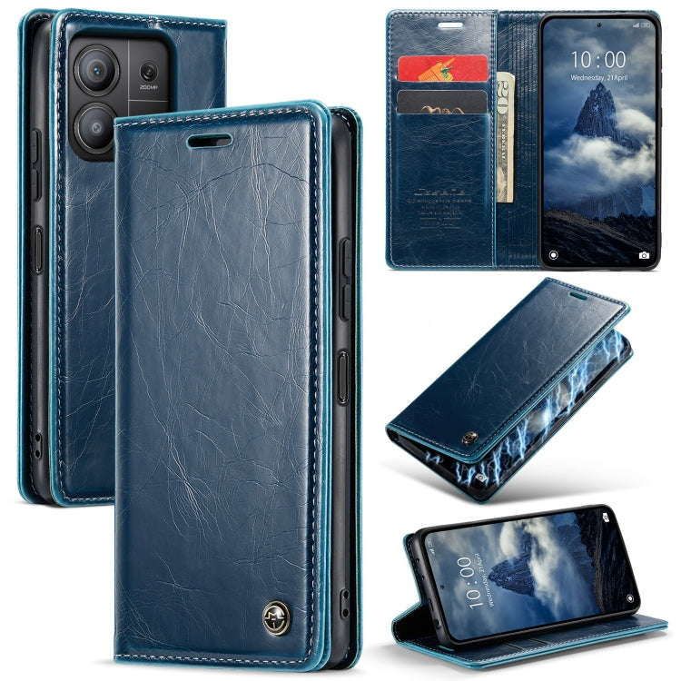 For Xiaomi Redmi Note 13 Pro 5G CaseMe 003 Crazy Horse Texture Flip Leather Phone Case(Blue Green) - Xiaomi Cases by CaseMe | Online Shopping South Africa | PMC Jewellery | Buy Now Pay Later Mobicred