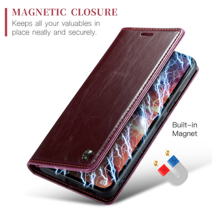 For Xiaomi Redmi Note 13 Pro+ 5G CaseMe 003 Crazy Horse Texture Flip Leather Phone Case(Mulberry Red) - Xiaomi Cases by CaseMe | Online Shopping South Africa | PMC Jewellery | Buy Now Pay Later Mobicred