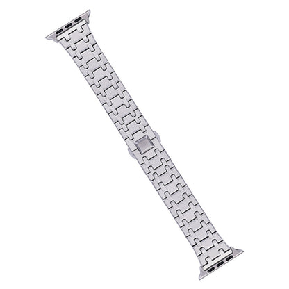 For Apple Watch Series 5 40mm Double T Stainless Steel Watch Band(Silver) - Watch Bands by PMC Jewellery | Online Shopping South Africa | PMC Jewellery