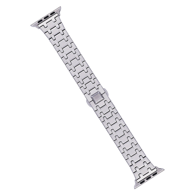 For Apple Watch Series 4 44mm Double T Stainless Steel Watch Band(Silver) - Watch Bands by PMC Jewellery | Online Shopping South Africa | PMC Jewellery