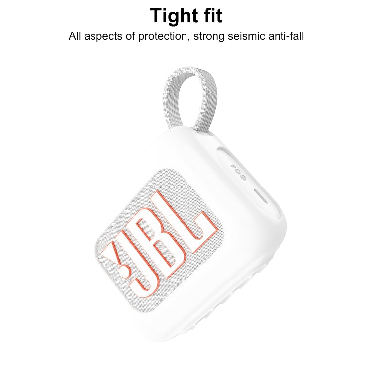 For JBL Go 4 Wireless Bluetooth Speaker Silicone Protective Case(White) - Protective Case by PMC Jewellery | Online Shopping South Africa | PMC Jewellery