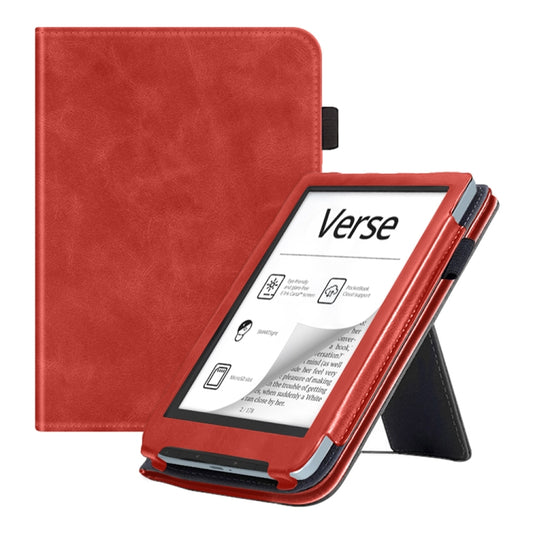 For Pocketbook Verse / Verse Pro Calfskin Leather Smart Tablet Case(Red) - Others by PMC Jewellery | Online Shopping South Africa | PMC Jewellery | Buy Now Pay Later Mobicred