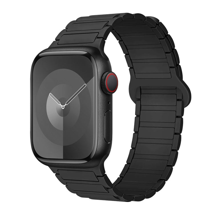 For Apple Watch Series 6 44mm I-Shaped Magnetic Silicone Watch Band(Black) - Watch Bands by PMC Jewellery | Online Shopping South Africa | PMC Jewellery