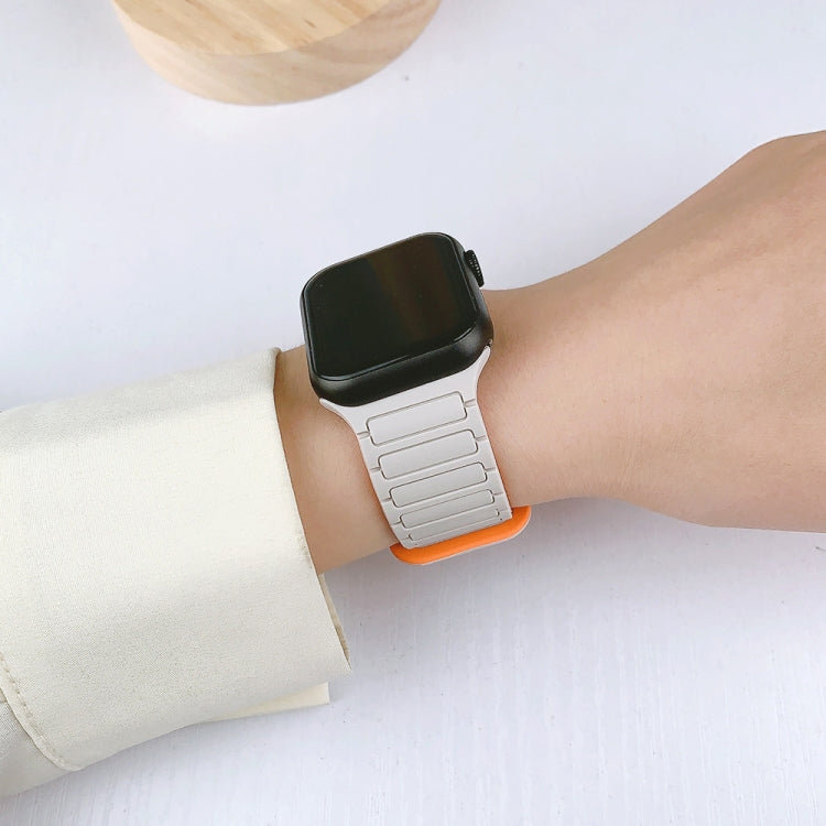 For Apple Watch 42mm I-Shaped Magnetic Silicone Watch Band(Black Red) - Watch Bands by PMC TechLife | Online Shopping South Africa | PMC TechLife