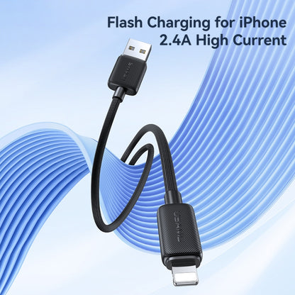 USAMS US-SJ689 USB to 8 Pin 2.4A Striped Fast Charge Data Cable, Length:1m(Black) - Normal Style Cable by USAMS | Online Shopping South Africa | PMC Jewellery | Buy Now Pay Later Mobicred