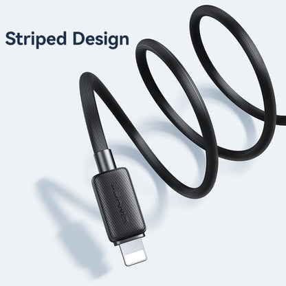 USAMS US-SJ694 USB to 8 Pin 2.4A Striped Fast Charge Data Cable, Length:2m(Black) - Normal Style Cable by USAMS | Online Shopping South Africa | PMC Jewellery | Buy Now Pay Later Mobicred