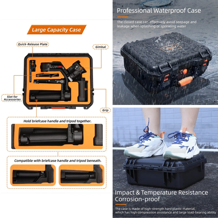 For DJI RS 4 Sunnylife Safety Carrying Case Waterproof Hard Case Box(Black) - Backpacks & Bags by Sunnylife | Online Shopping South Africa | PMC Jewellery | Buy Now Pay Later Mobicred