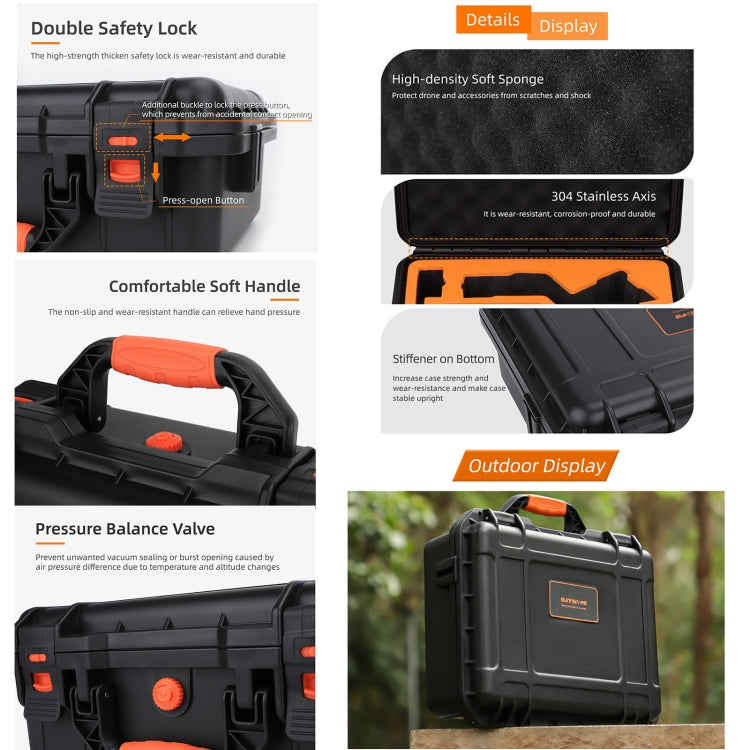 For DJI RS 4 Sunnylife Safety Carrying Case Waterproof Hard Case Box(Black) - Backpacks & Bags by Sunnylife | Online Shopping South Africa | PMC Jewellery | Buy Now Pay Later Mobicred