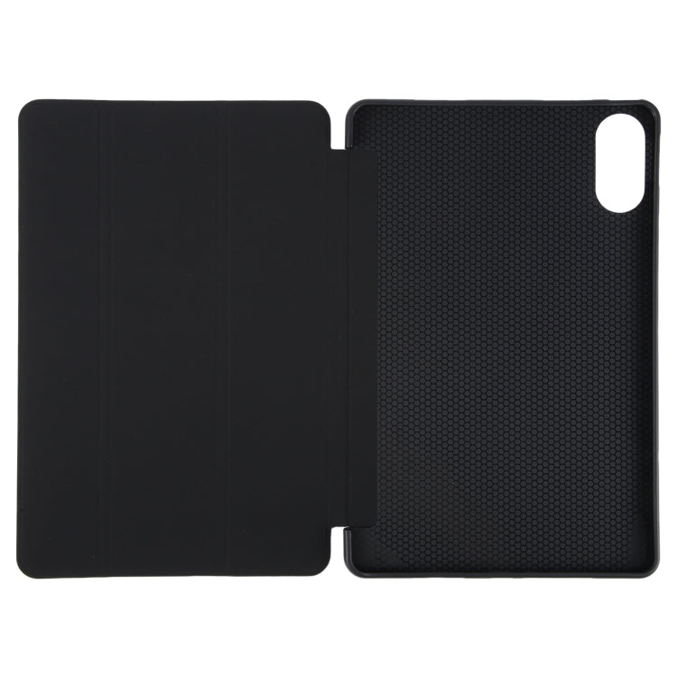 For Huawei MatePad SE 11 2024 Tri-fold Silicone Leather Tablet Case(Black) - Huawei by PMC Jewellery | Online Shopping South Africa | PMC Jewellery | Buy Now Pay Later Mobicred