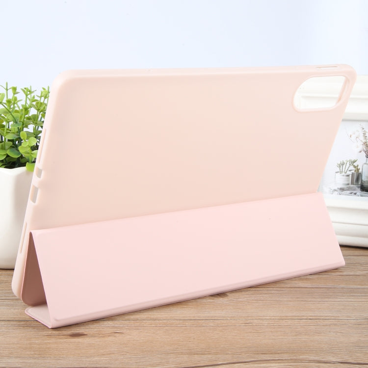 For Huawei MatePad SE 11 2024 Tri-fold Silicone Leather Tablet Case(Pink) - Huawei by PMC Jewellery | Online Shopping South Africa | PMC Jewellery | Buy Now Pay Later Mobicred