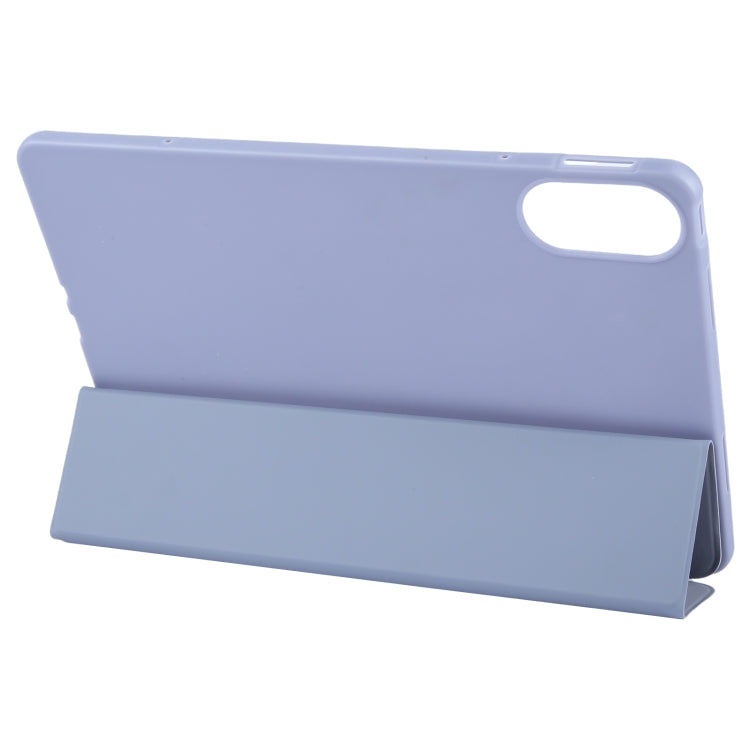 For Huawei MatePad SE 11 2024 Tri-fold Silicone Leather Tablet Case(Lavender) - Huawei by PMC Jewellery | Online Shopping South Africa | PMC Jewellery | Buy Now Pay Later Mobicred