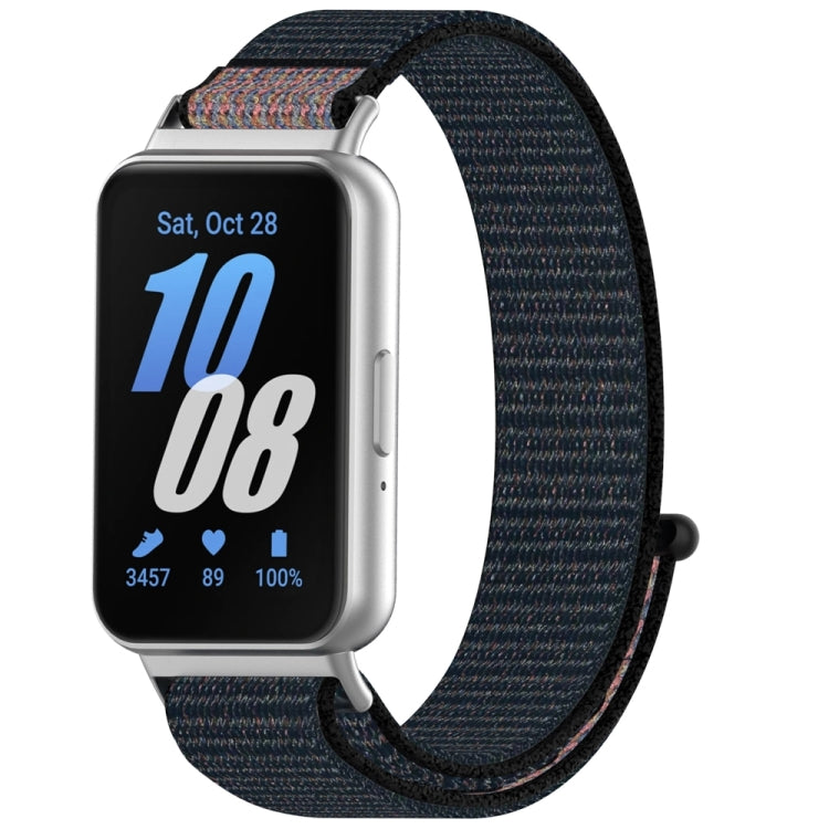 For Samsung Galaxy Fit 3 Nylon Loop Hook and Loop Fastener Watch Band(Official Black) - Watch Bands by PMC Jewellery | Online Shopping South Africa | PMC Jewellery