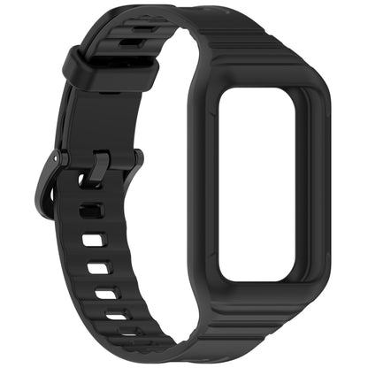 For Honor Band 9 Armor Integrated Silicone Watch Band(Black) - Watch Bands by PMC Jewellery | Online Shopping South Africa | PMC Jewellery