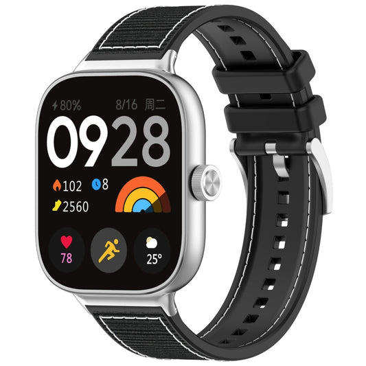 For Xiaomi Mi Band 8 Pro / Redmi Watch 4 Official Buckle Hybrid Nylon Braid Silicone Watch Band(Black) - Watch Bands by PMC Jewellery | Online Shopping South Africa | PMC Jewellery