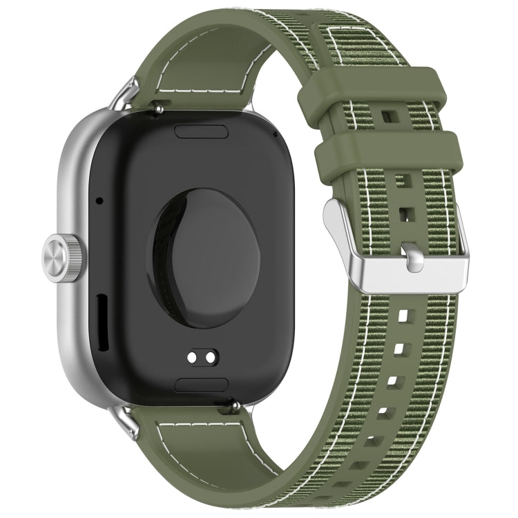 For Xiaomi Mi Band 8 Pro / Redmi Watch 4 Ordinary Buckle Hybrid Nylon Braid Silicone Watch Band(Green) - Watch Bands by PMC Jewellery | Online Shopping South Africa | PMC Jewellery