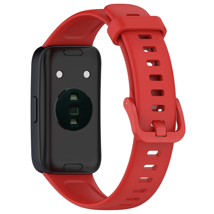 For Huawei Band 9 / 9 NFC Solid Color Colorful Buckle Silicone Watch Band(Red) - Watch Bands by PMC Jewellery | Online Shopping South Africa | PMC Jewellery