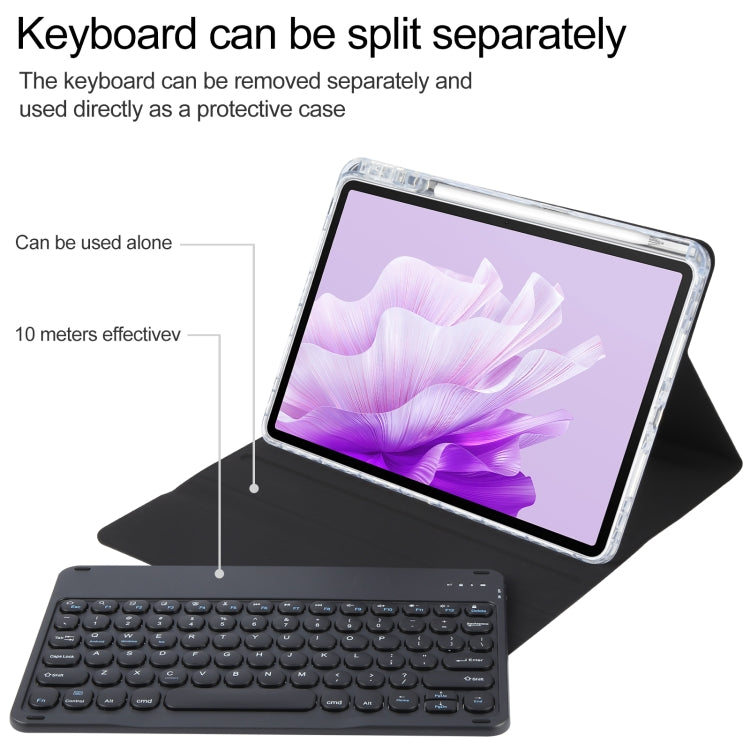 For Huawei MatePad Air 11.5 Round Button Bluetooth Keyboard Rotatable Holder Leather Case(Black) - Huawei Keyboard by PMC Jewellery | Online Shopping South Africa | PMC Jewellery