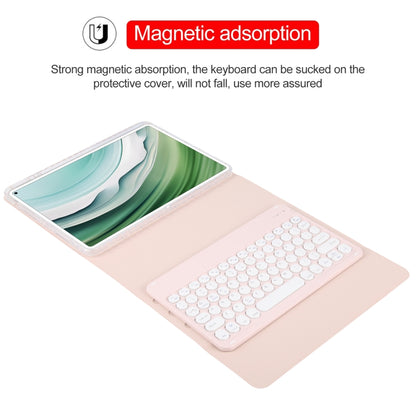 For Huawei MatePad Pro 11 2024 / 2022 Round Button Bluetooth Keyboard Rotatable Holder Leather Case(Rose Gold) - Huawei Keyboard by PMC Jewellery | Online Shopping South Africa | PMC Jewellery