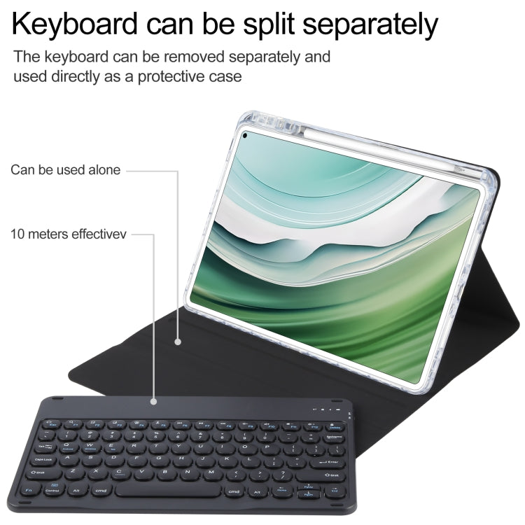 For Huawei MatePad Pro 11 2024 / 2022 Round Button Bluetooth Keyboard Rotatable Holder Leather Case(Black) - Huawei Keyboard by PMC Jewellery | Online Shopping South Africa | PMC Jewellery