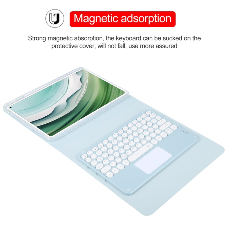 For Huawei MatePad Pro 11 2024 / 2022 Round Button Bluetooth Keyboard Rotatable Holder Leather Case with Touchpad(Sky Blue) - Huawei Keyboard by PMC Jewellery | Online Shopping South Africa | PMC Jewellery