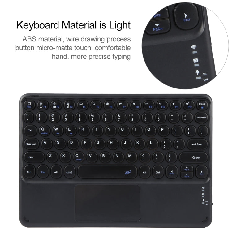 For Huawei MatePad Air 11.5 Round Button Bluetooth Keyboard Rotatable Holder Leather Case with Touchpad(Black) - Huawei Keyboard by PMC Jewellery | Online Shopping South Africa | PMC Jewellery