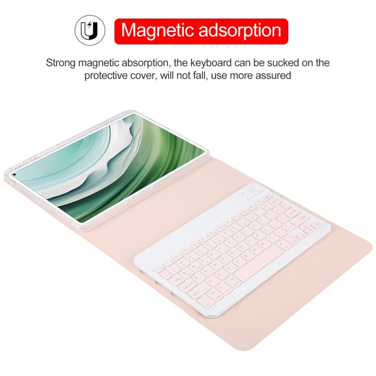 For Huawei MatePad Pro 11 2024 / 2022 Square Button Bluetooth Keyboard Rotatable Holder Leather Case(Rose Gold) - Huawei Keyboard by PMC Jewellery | Online Shopping South Africa | PMC Jewellery