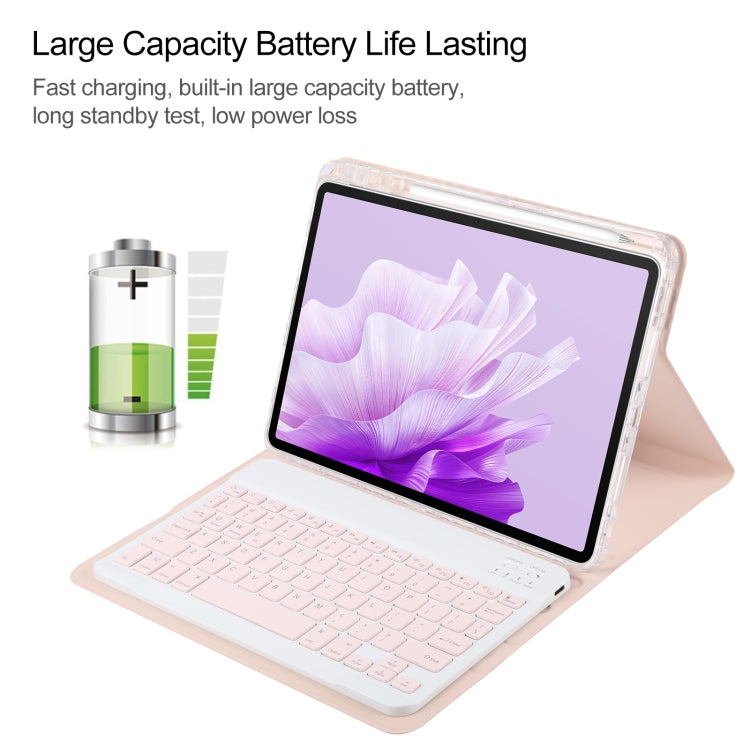 For Huawei MatePad Air 11.5 Square Button Bluetooth Keyboard Rotatable Holder Leather Case(Rose Gold) - free shipping - PMC TechLife - Order now!