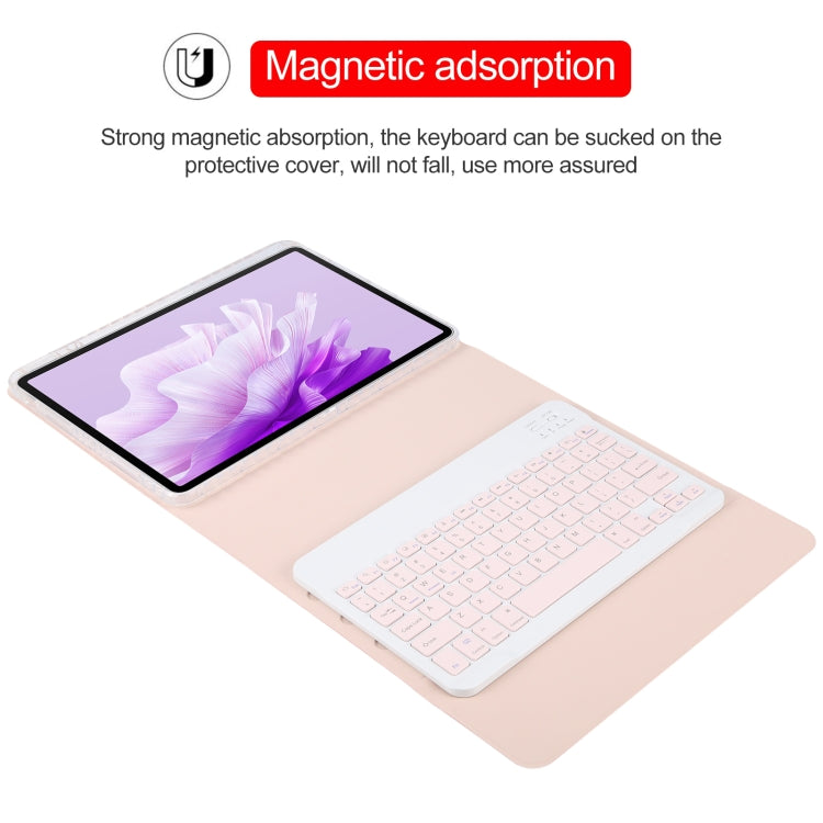 For Huawei MatePad Air 11.5 Square Button Bluetooth Keyboard Rotatable Holder Leather Case(Rose Gold) - Huawei Keyboard by PMC Jewellery | Online Shopping South Africa | PMC Jewellery