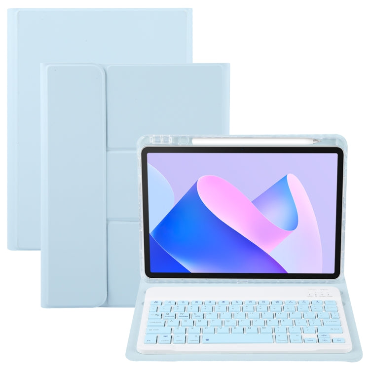 For Huawei MatePad 11 2023 / 2021 Square Button Bluetooth Keyboard Rotatable Holder Leather Case(Sky Blue) - Huawei Keyboard by PMC TechLife | Online Shopping South Africa | PMC TechLife