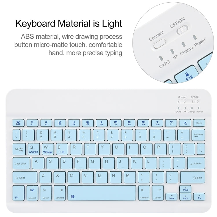 For Huawei MatePad 11 2023 / 2021 Square Button Bluetooth Keyboard Rotatable Holder Leather Case(Sky Blue) - Huawei Keyboard by PMC Jewellery | Online Shopping South Africa | PMC Jewellery