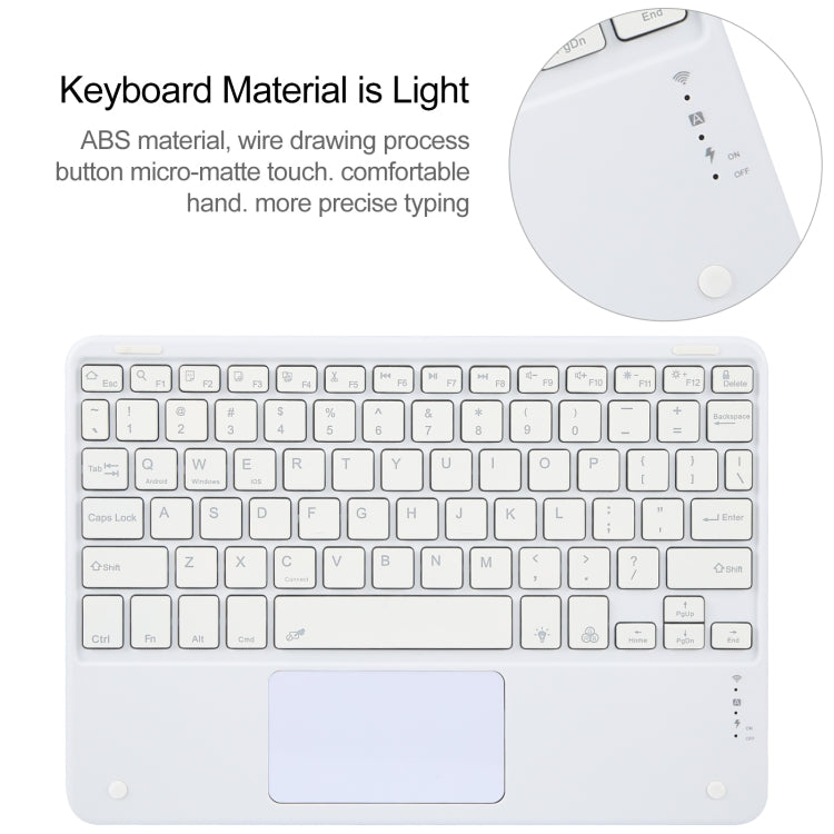 For Huawei MatePad Air 11.5 Square Button Bluetooth Keyboard Rotatable Holder Leather Case with Touchpad(Sky Blue) - Huawei Keyboard by PMC Jewellery | Online Shopping South Africa | PMC Jewellery