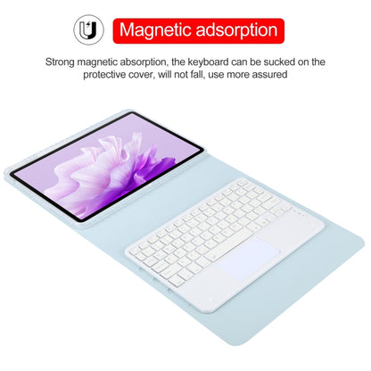 For Huawei MatePad Air 11.5 Square Button Bluetooth Keyboard Rotatable Holder Leather Case with Touchpad(Sky Blue) - Huawei Keyboard by PMC Jewellery | Online Shopping South Africa | PMC Jewellery