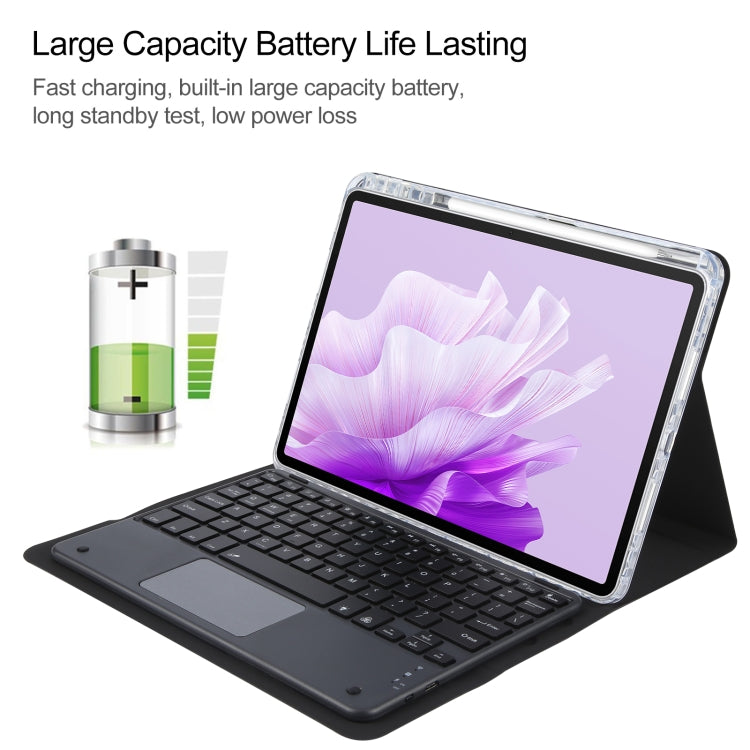 For Huawei MatePad Air 11.5 Square Button Bluetooth Keyboard Rotatable Holder Leather Case with Touchpad(Black) - free shipping - PMC TechLife - Order now!